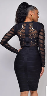 Rock Me Black Bandage Dress (Restocked)